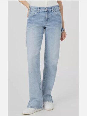 NWT PAIGE Rion Kasia Light Blue Carpenter Straight Leg Women's Jeans